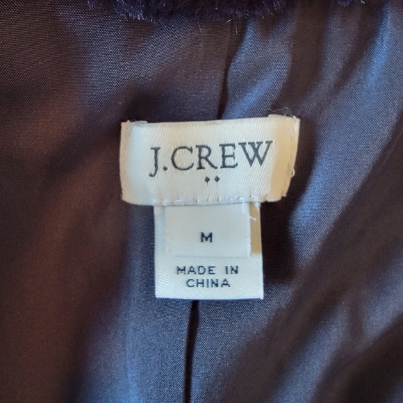 J Crew Dark Navy Blue Faux Fur Sleeveless Zip Up Vest Womens M - Picture 4 of 10